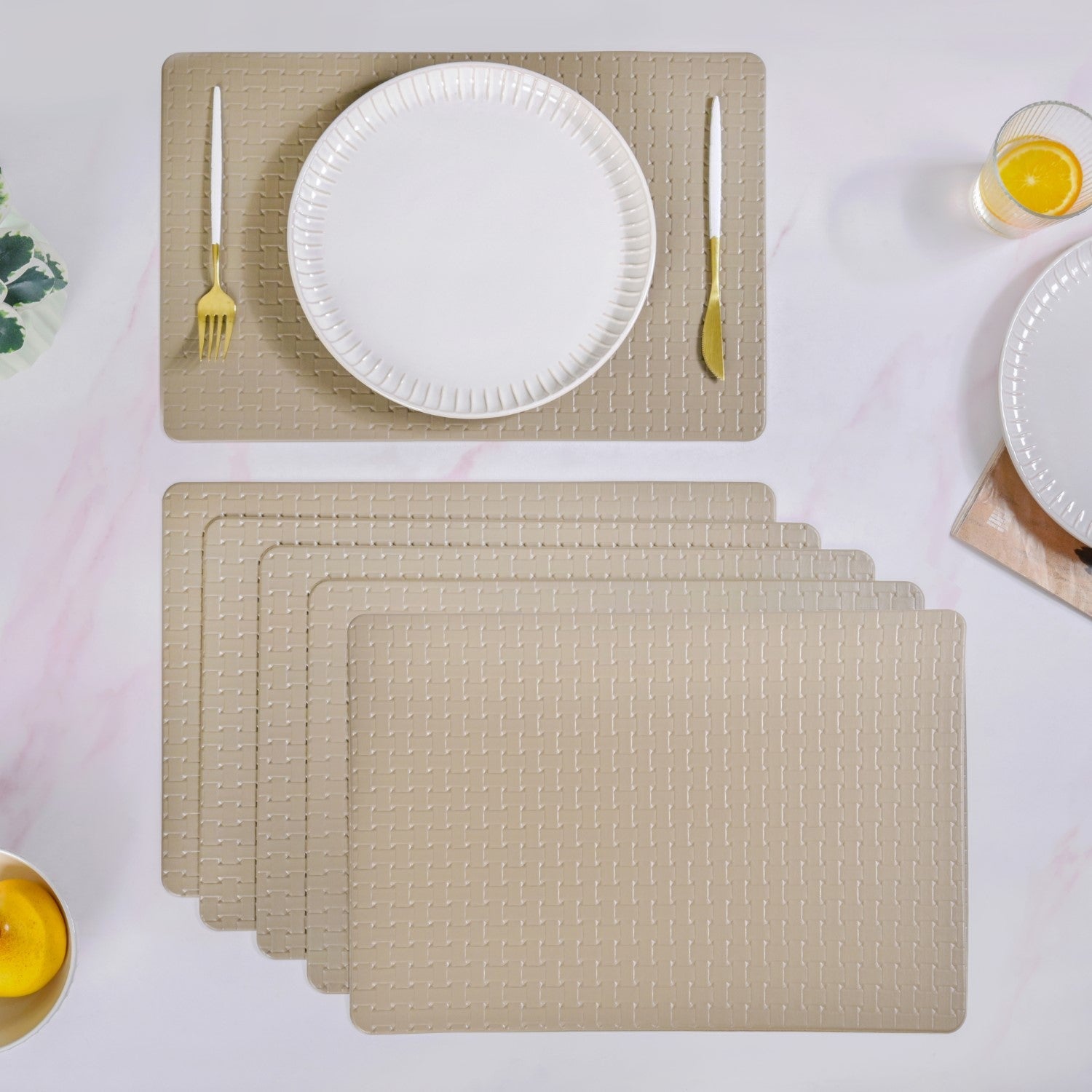 Brown Weave Placemat Set Of 6