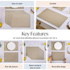 Brown Weave Placemat Set Of 6