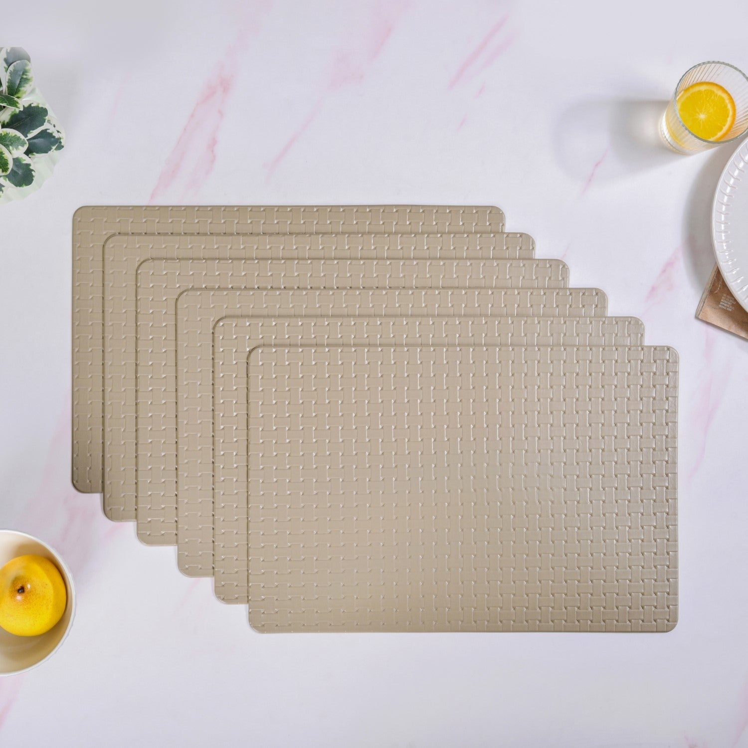 Brown Weave Placemat Set Of 6