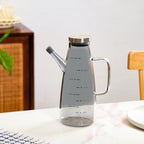 Chic Grey Borosilicate Glass Oil Jar Dispenser With Markings 1000ml
