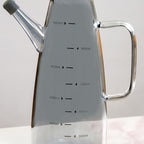 Chic Grey Borosilicate Glass Oil Jar Dispenser With Markings 1000ml