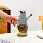 Chic Grey Borosilicate Glass Oil Jar Dispenser With Markings 1000ml