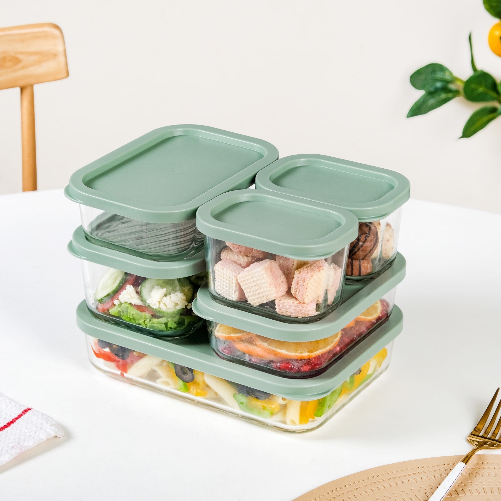 Groovo Multipurpose Glass Storage Containers Set Of 6