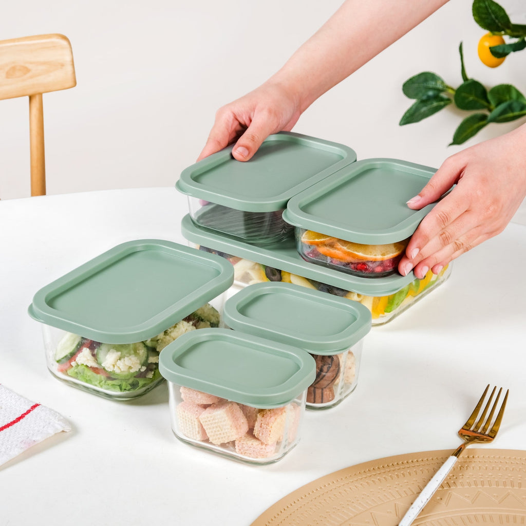 Groovo Multipurpose Glass Storage Containers Set Of 6