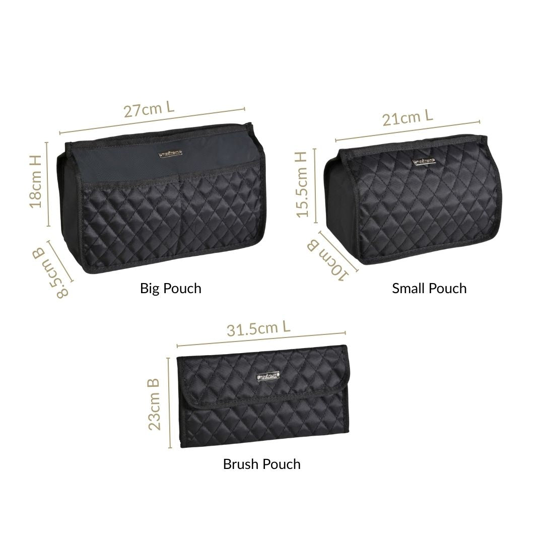 Multipurpose Travel Pouch Set Of 3 Black
