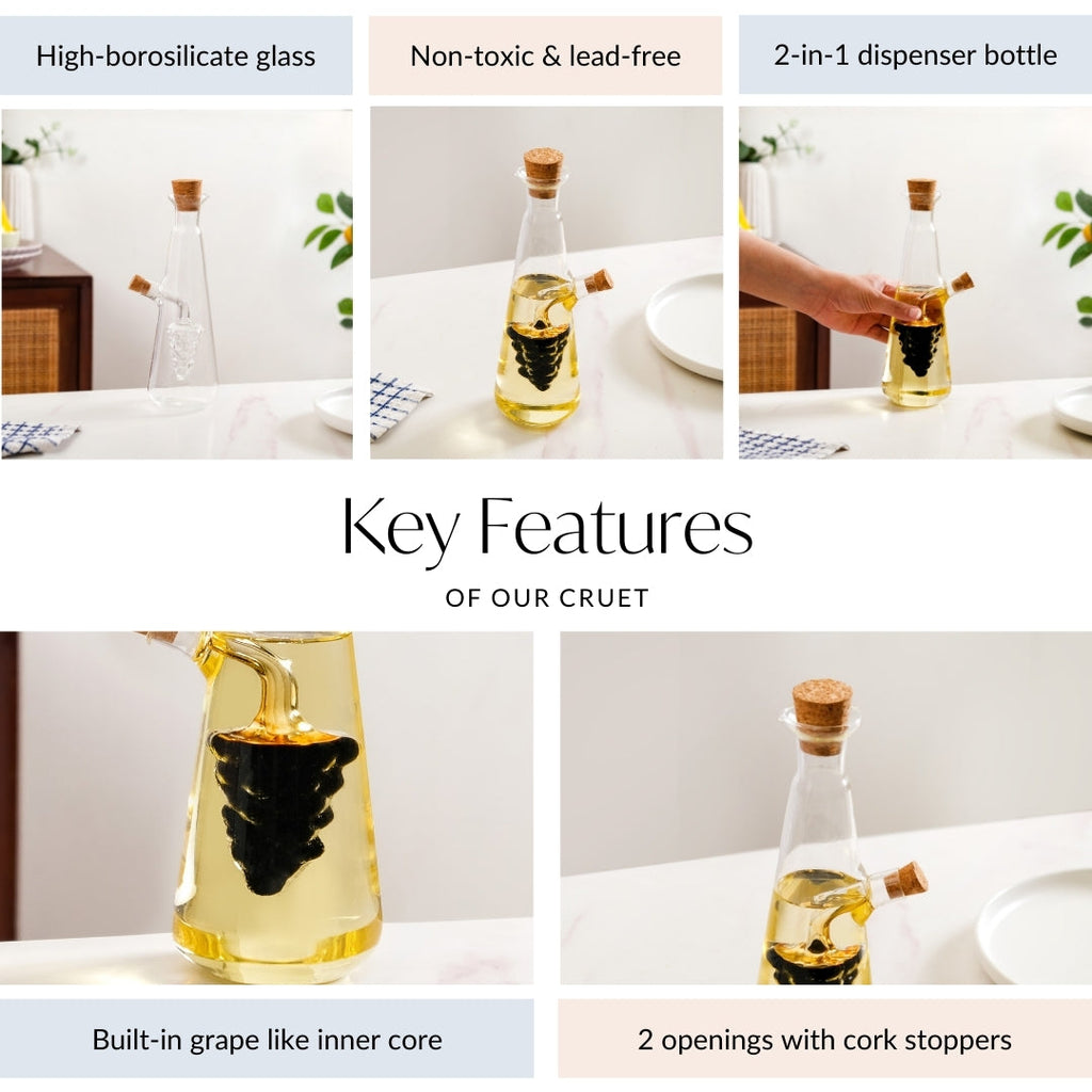 Multipurpose Cruet For Olive Oil And Balsamic Vinegar