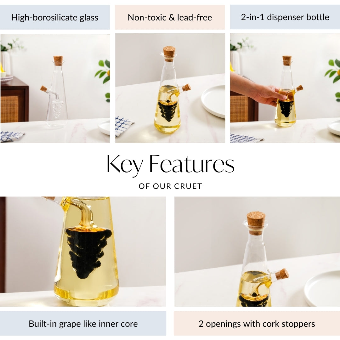 Multipurpose Cruet For Olive Oil And Balsamic Vinegar