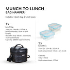 Black PU Leather Lunch Bag Set