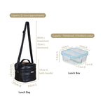 Black PU Leather Lunch Bag Set