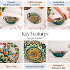 Green Mystic Mandala Long Dish With Handles 400ml