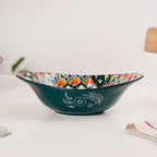 Green Mystic Mandala Long Dish With Handles 400ml