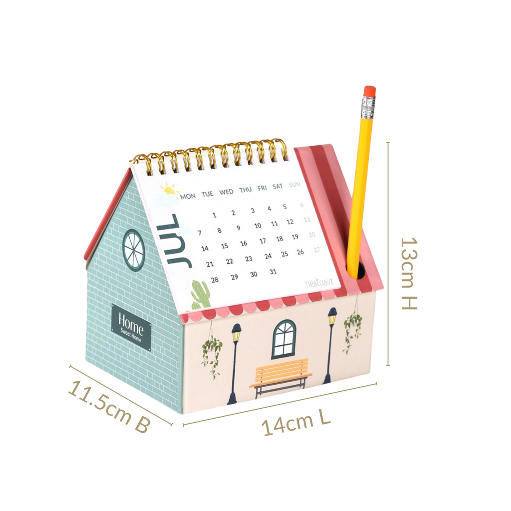 Country House Desk Calendar Organizer 2025 With Pencil