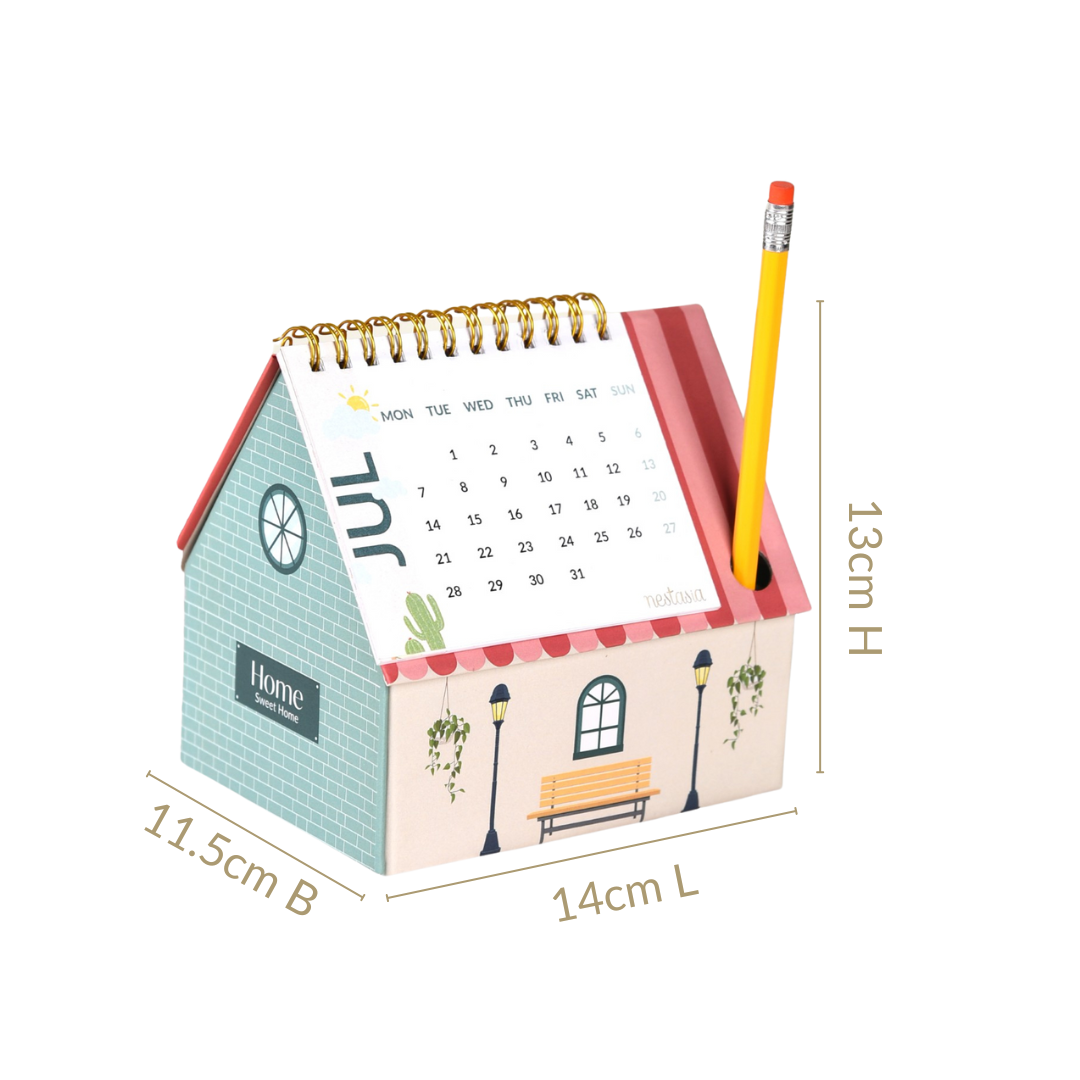 Country House Desk Calendar Organizer 2025 With Pencil