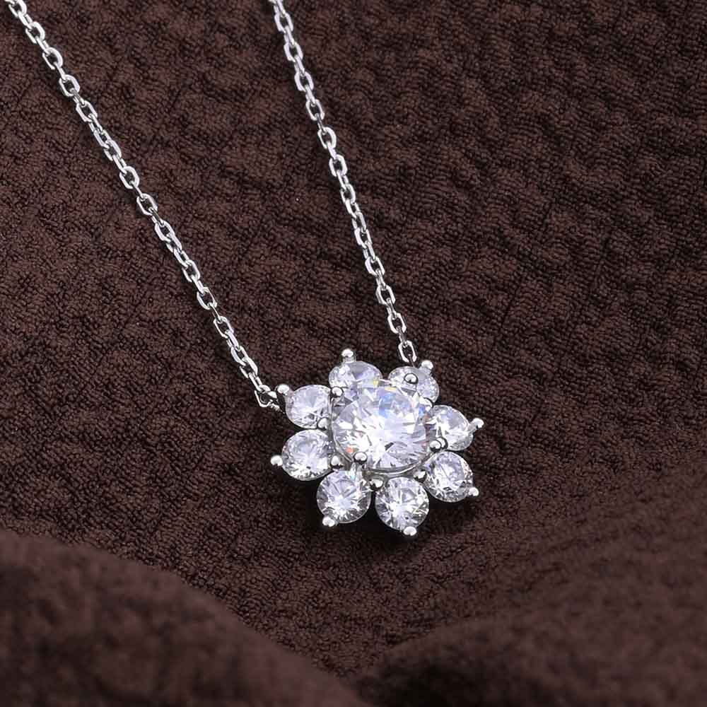 Flower Solitaire Necklace- 925 Silver