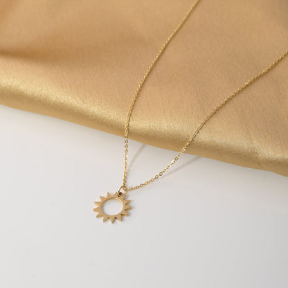 Gold Sun Pendant Necklace