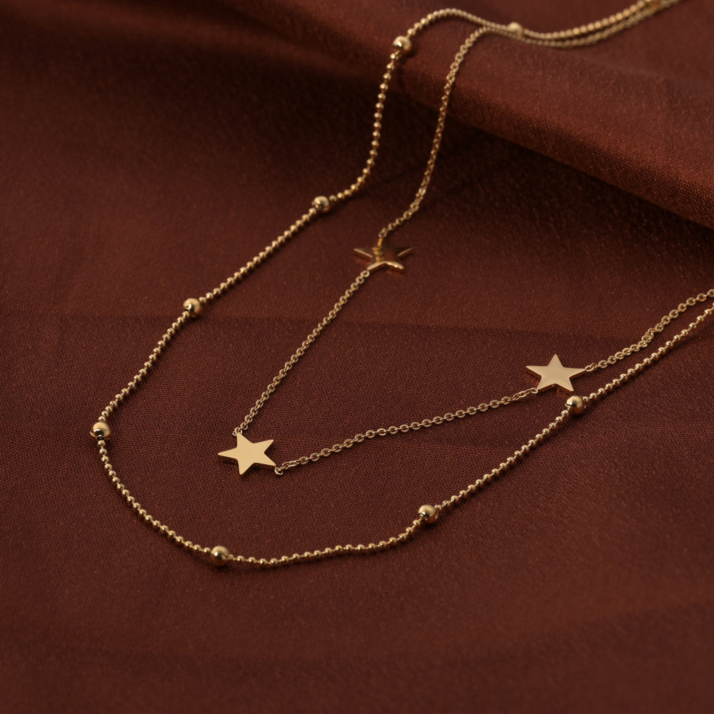 Cosmic Beads and Stars Necklace
