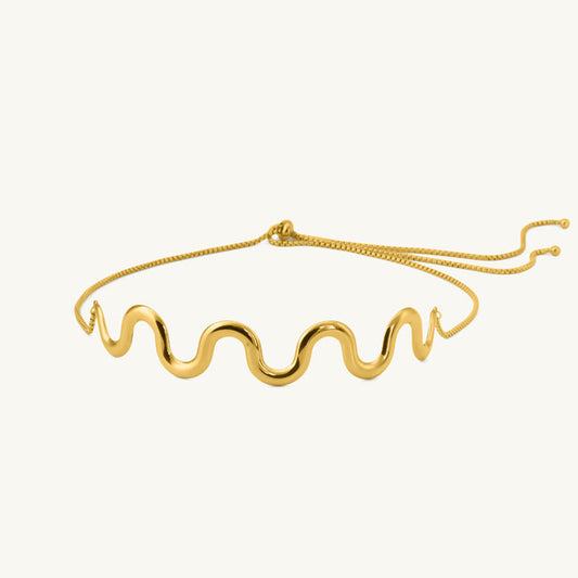 Golden Waveform Choker Necklace