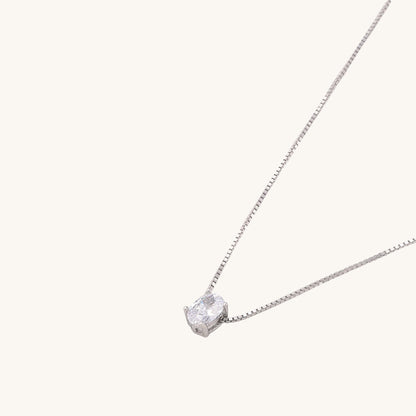 Oval Bezel Necklace- 925 Silver