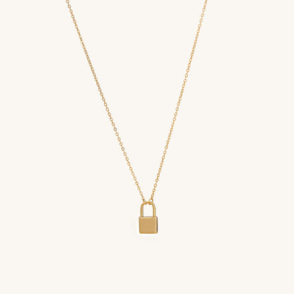 Ridge Padlock Necklace- 18k Gold Vermeil
