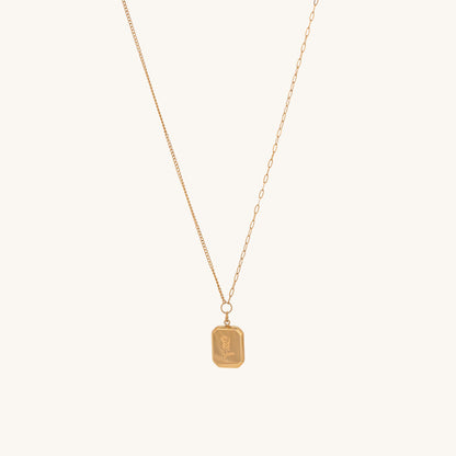 Engraved Rose Necklace