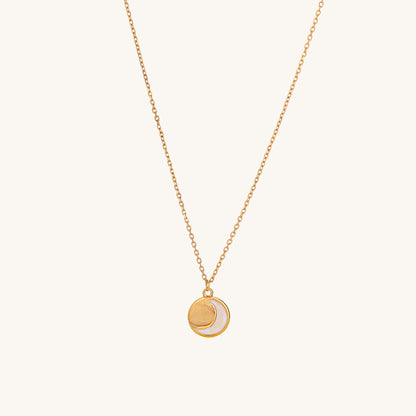 White Shine Half Moon Pendant