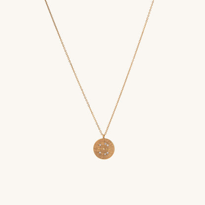Vintage Round Zircon Dial Plate Pendant