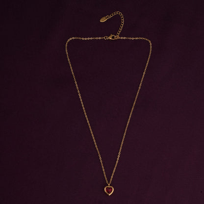 Red Emerald Heart Pendant Necklace