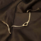 Cuban Chain Hollow Heart Necklace