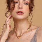 Cuban Chain Hollow Heart Necklace