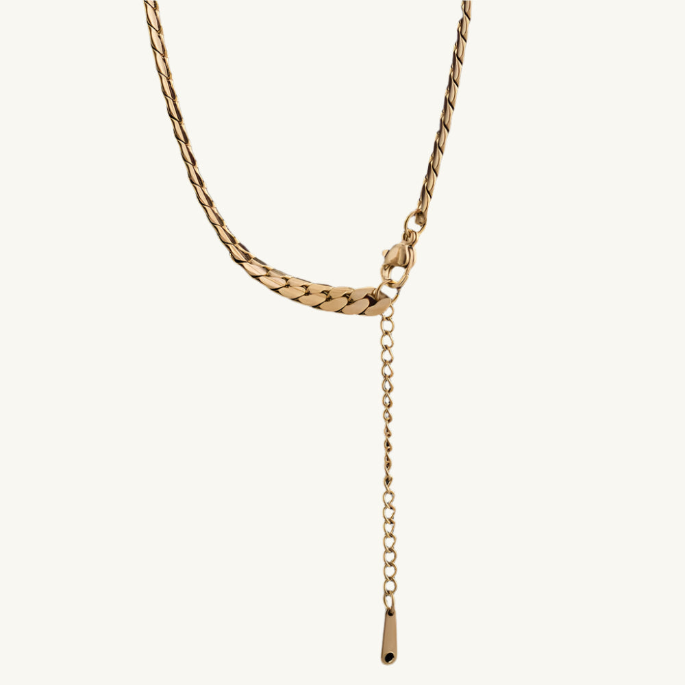 Cuban Chain Hollow Heart Necklace