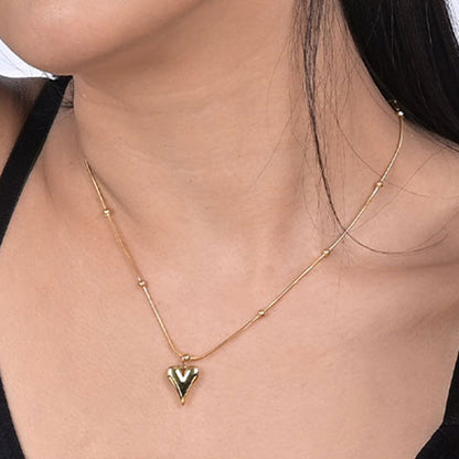 Peripheral Heart Earrings & Heart Ball Chain Pendant Combo Set