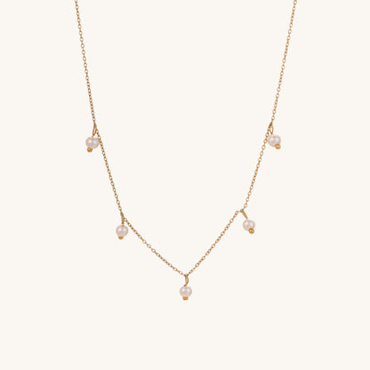 Multiple Tiny Pearl Charms Necklace