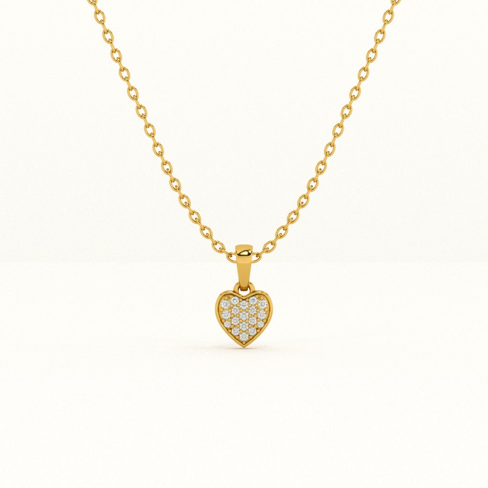 Cute Heart Diamond Necklace | 18k Gold Vermeil