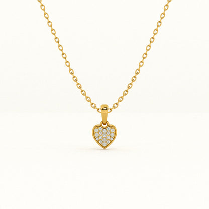 Cute Heart Diamond Necklace | 18k Gold Vermeil