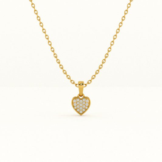 Cute Heart Diamond Necklace | 18k Gold Vermeil