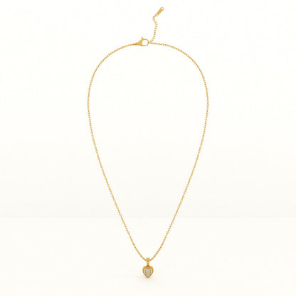 Cute Heart Diamond Necklace | 18k Gold Vermeil