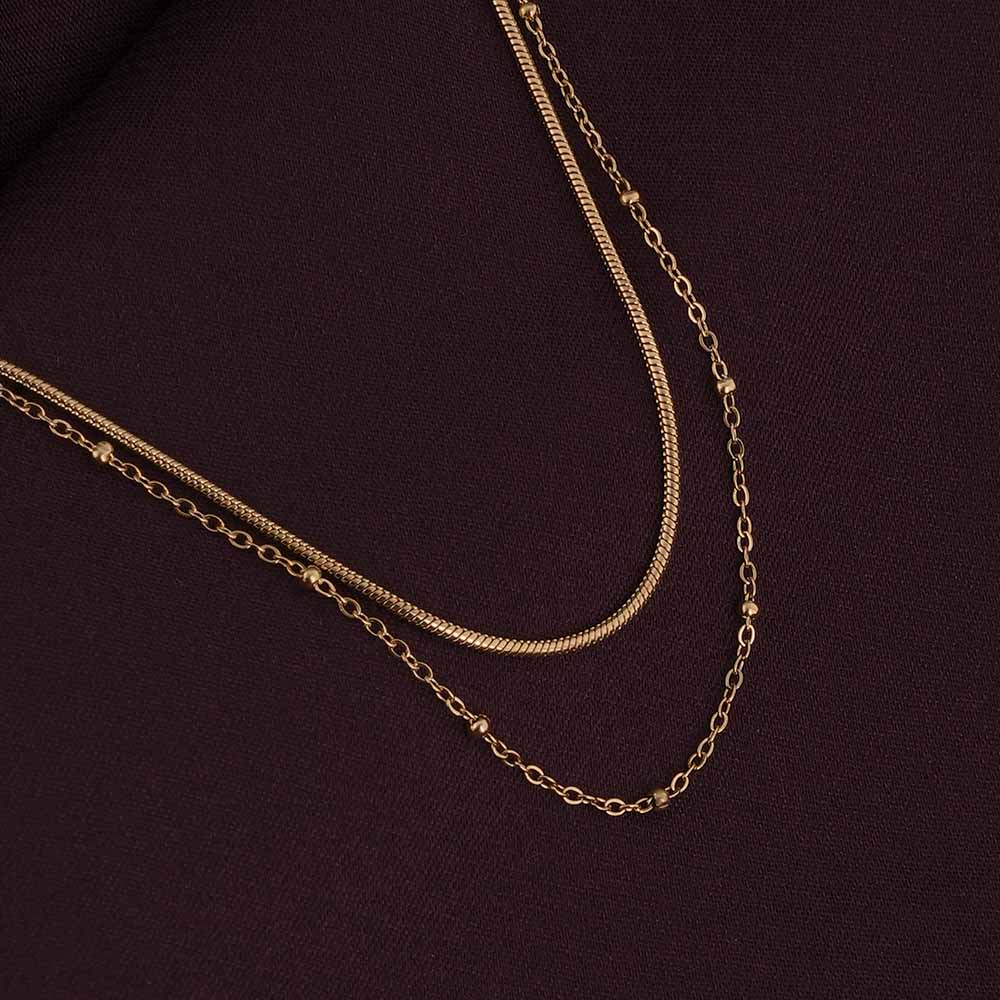 Double layer choker necklace