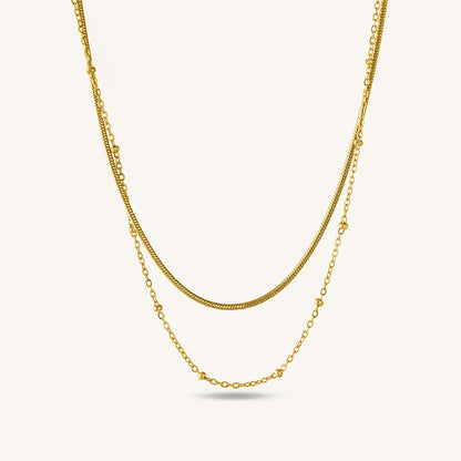 Double layer choker necklace & Dazzling Stone Bangle Bracelet Combo Set