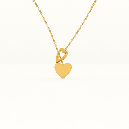 Two Heart Gold Lariat Necklace