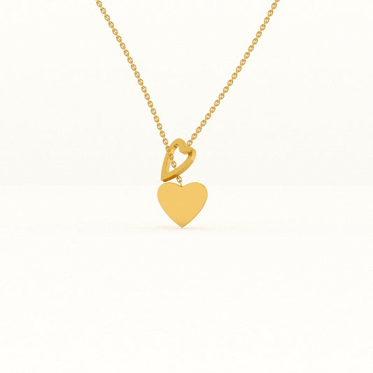 Two Heart Gold Lariat Necklace