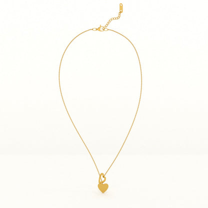 Two Heart Gold Lariat Necklace