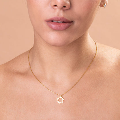 Gold Sun Pendant Necklace