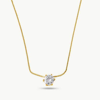Multi Stone Q Clasp Bracelet & Round Solitaire Necklace Combo Set
