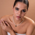 Baroque Pearl Emerald Necklace
