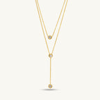 Diamond Affair Bracelet & Two Layered Solitaire Drop Necklace Combo Set