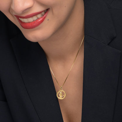 Zodiac Sign Gold Pendant Necklace