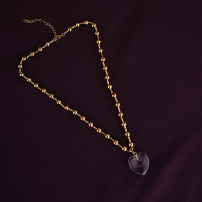 Golden Romance Heart Pendant Necklace