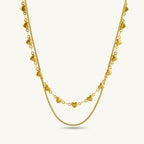 Cute Heart Bracelet & Love Embrace Two Layered Necklace Combo Set