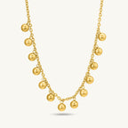 Beaded Grace Necklace & Plain Ball Stud Earrings Combo Set