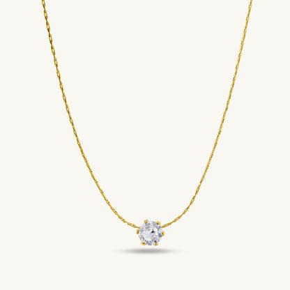 Delicate Diamond Studded Necklace & Dainty Solitaire Ring Gift set
